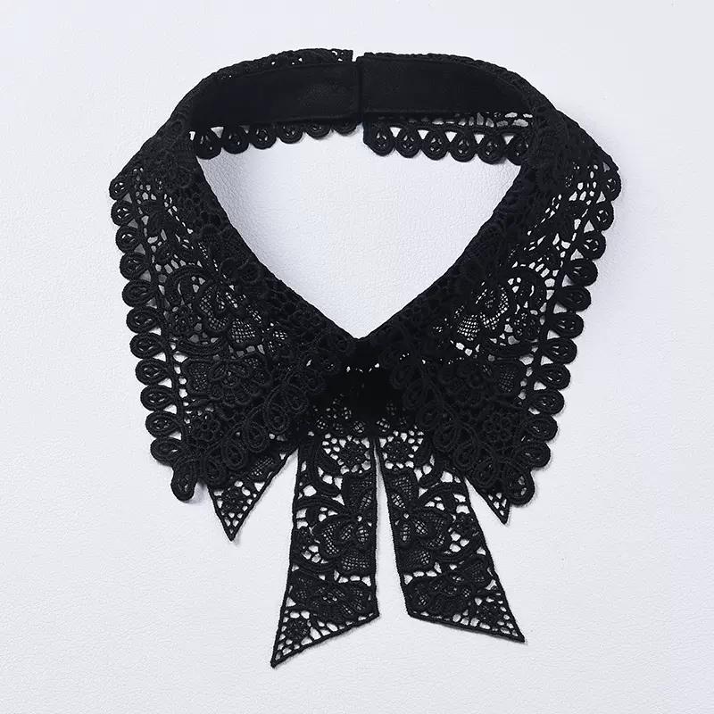 Fashion Lace White Fake Collar Women Detachable Collars for Women Black Lapel False Collars Woman Tie Clothes Accessories
