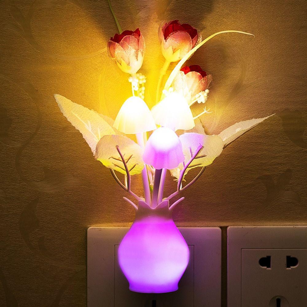 Creative Luminaria Lamp Bedside Lilac Bedroom Rose Night Light Led Light Mushroom Lamp Wall Light