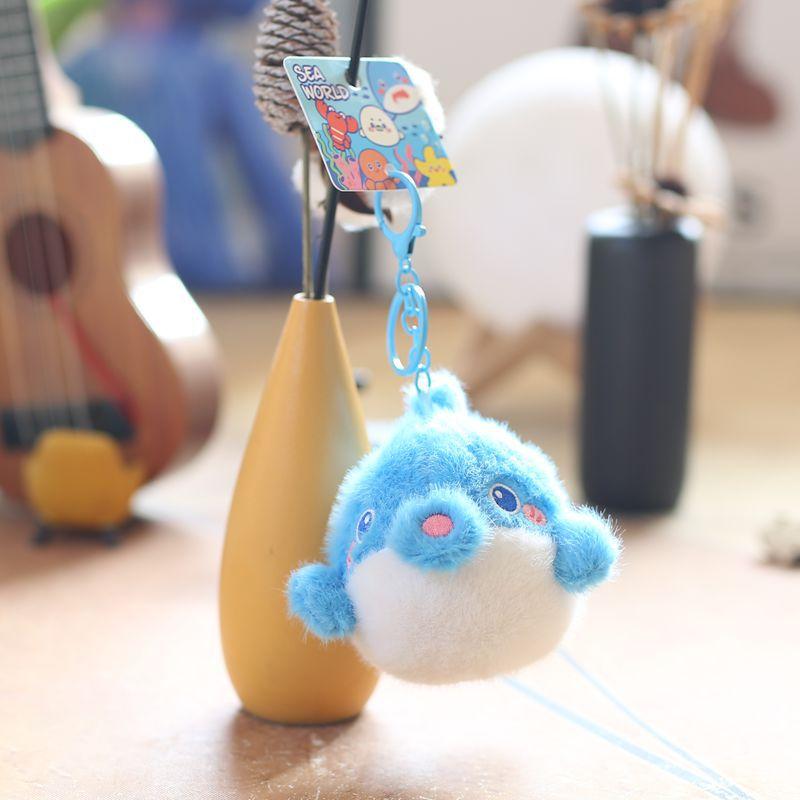 Cute Cute Marine Animal Jellyfish Pendant Plush Toy Doll Crab Lobster Keychain Bag Hanging Decoration
