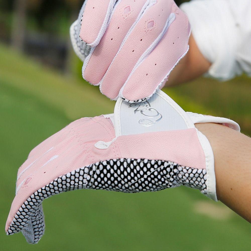 Breathable PU Leather Golf Mittens Comfortable Full Finger Golf Gloves  Palm Protection
