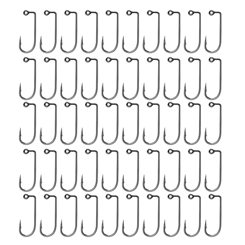 50Pcs 90 Degree Jig Hook Aberdeen Jig Hook Barbarian Hook Long Shank Forged Jig Hook High Carbon Steel Fishing Jig Hook