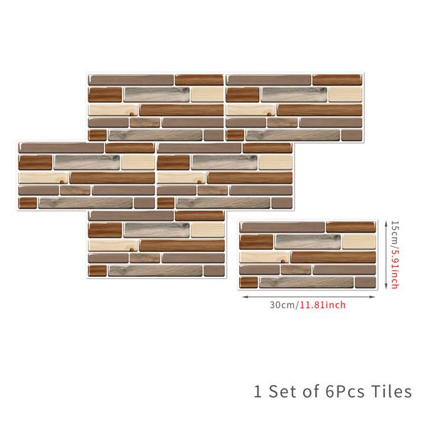 6 шт., маслостойкая наклейка для кирпичной плитки, наклейка на стену для кухни, самоклеющаяся водонепроницаемая наклейка для ванной, обои 15x30 см