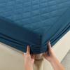 2025Новая стеганая водонепроницаемая простыня однотонная нескользящая синяя защита для матраса