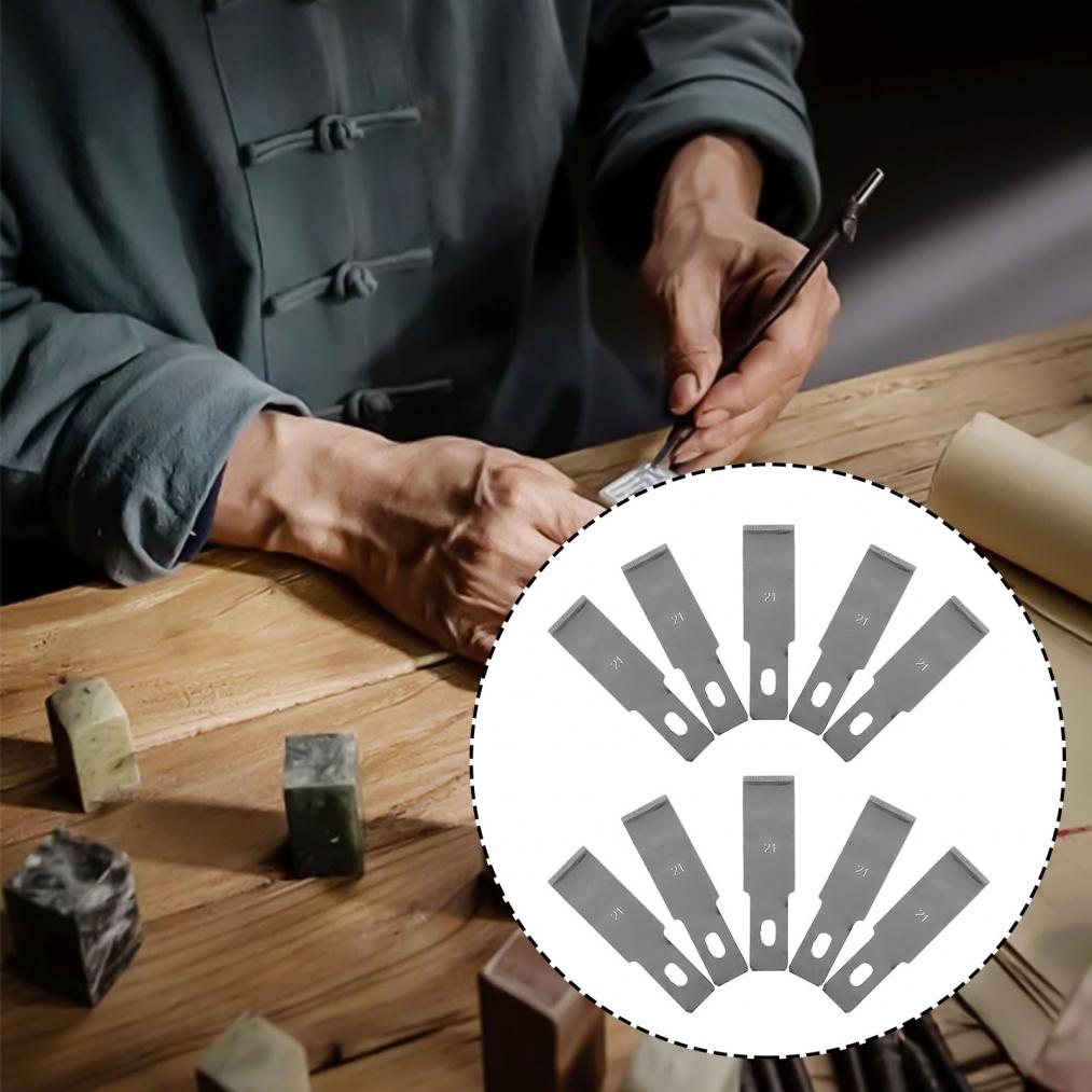 Лезвие для резьбы по дереву DIY Ручные инструменты 1 набор 10 шт. Ручная гравировка Серебряная сталь