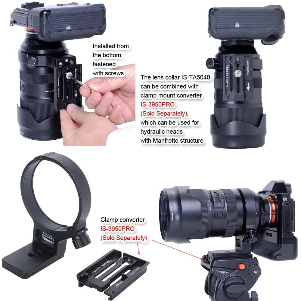 Tripod Mount Lens Support Lens Bracket Tripod Tripod Mount Compatible with Tamron Di III VXD with Quick Release Plate At the Bottom with Screw