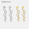 Стерлингового серебра 925 пробы, золотые серьги-капли с надписью Pendiente клипсы 2023, женские ювелирные изделия в стиле рок-панк
