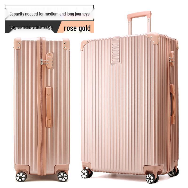 32-Inch Durable Leather Travel Suitcase with Universal Wheels for Men and Women