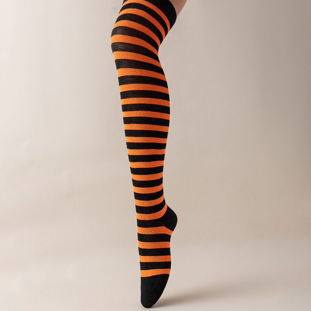 Впитывающие пот гольфы выше колена в японском стиле, полосатые длинные носки для Хэллоуин-вечеринки