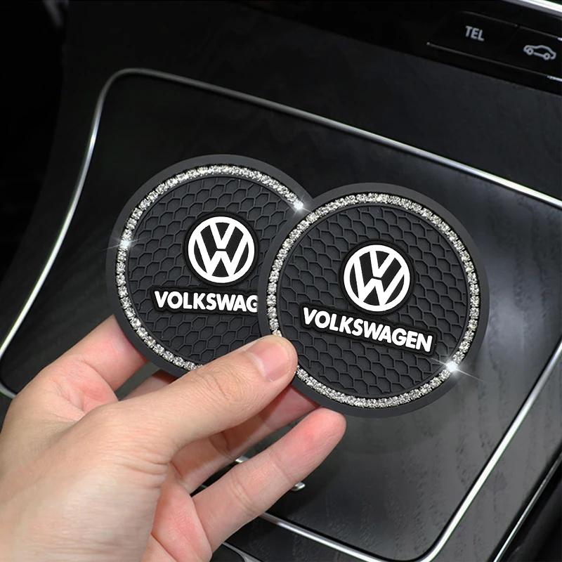 Для автомобиля Volkswagen Подстаканник Держатель для стакана воды и бутылки Алмазный нескользящий коврик Декор для Volkswagen VW R GTI Golf 5 7 Caddy Passat