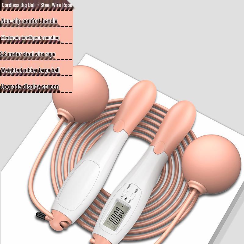Умная беспроводная утяжеленная скакалка со стальным тросом и счетчиком для взрослых