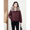 Womens Short Puffer Coat With Faux Fur Collar Winter 2026 Thick Warm Loose Fit Korean Style Cotton Jacket