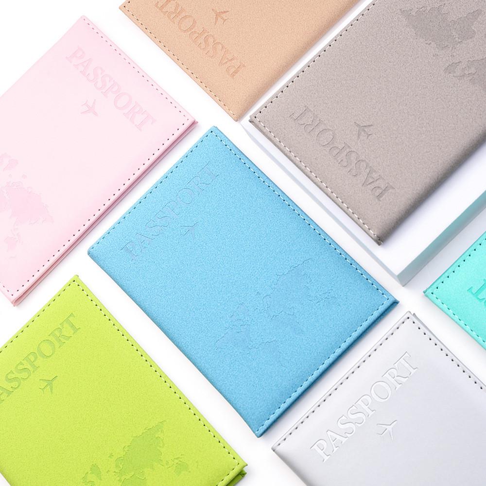 Women Men Passport Cover PU Travel ID Credit Card Holder Pouch Travel Accessory