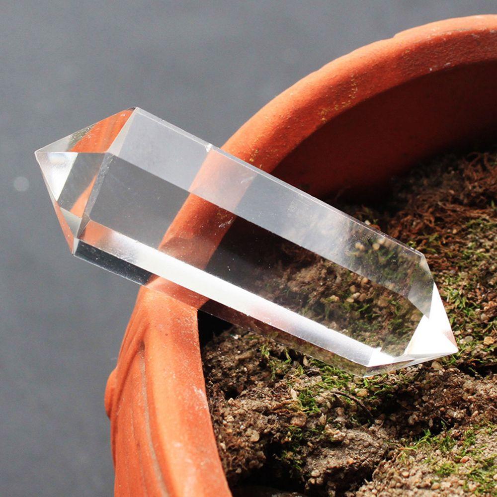Healing Stone Reiki Treatment Hexagonal Wand White Quartz Clear Crystal Obelisk Double-pointed