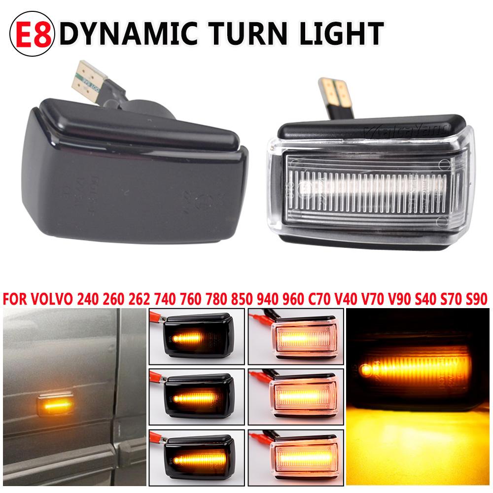 For Volvo 850 V40 V70 S40 240 740 C70 940 S70 S90 960 Flowing Water Repeater Indicator Dynamic LED Side Marker Turn Signal Light