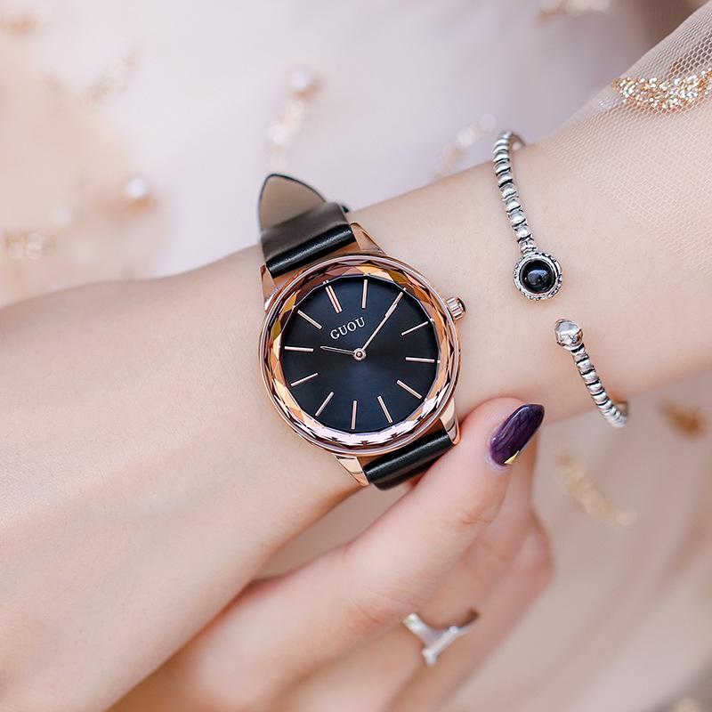 Водонепроницаемые кварцевые часы из натуральной кожи, простые модные часы на поясе, женские часы