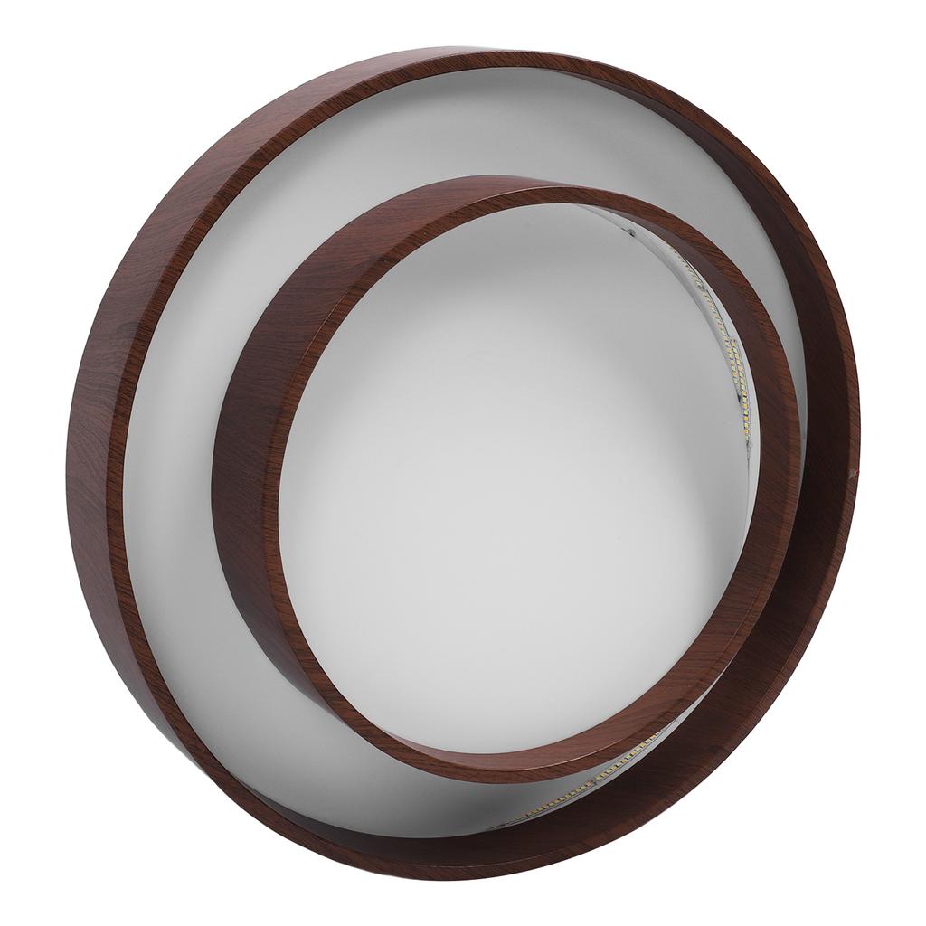 LED Ceiling Light Fixture Walnut Wood Grain Flush Mount Round Remote Control Light 3 Color Changeabl