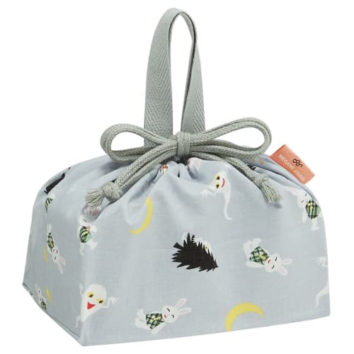 Skater Kids' Lunch Bag with Gusset, Made in Japan, Glasses Rabbit Design, Boys and Girls, KB7