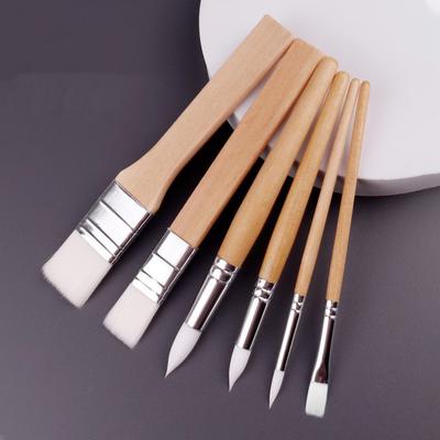 1 комплект (6Pcs) Набор кистей с деревянными ручками - для акварели, масла, акрила, создания произведений искусства.