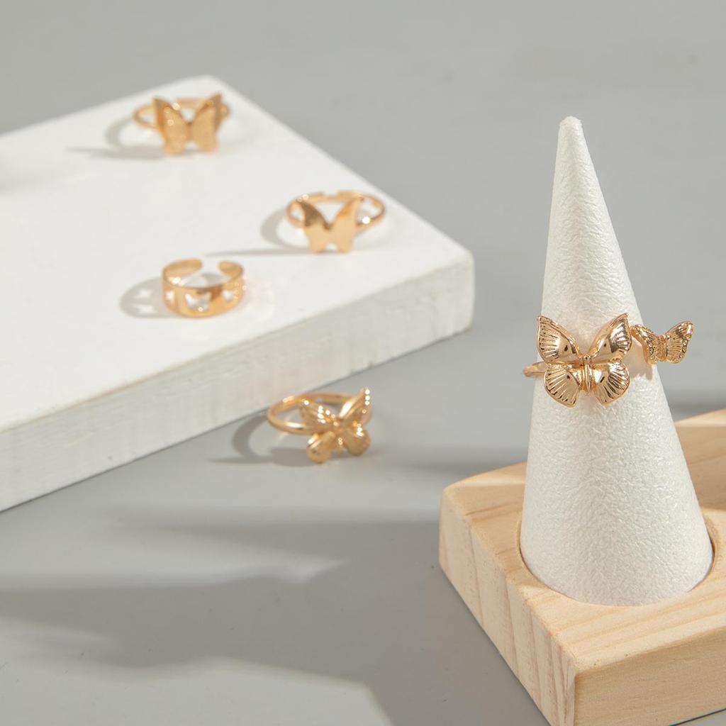 Модный дизайн через границу, кольцо с открывающимся в виде бабочки многосуставным механизмом, нишевое элегантное кольцо в форме сердца