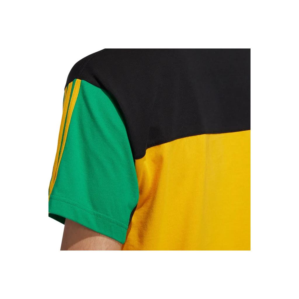 Adidas Оригинальная полосатая универсальная простая футболка с круглым вырезом и коротким рукавом, топы унисекс, ярко-золотой GD2084