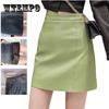 Сексуальная кожаная юбка из глянцевой искусственной кожи, женская короткая однотонная мини-юбка на молнии, юбки трапециевидной формы со средней талией