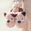 Cotton Slippers Warm Craft Cute Puppy Indoor Couple Thick Bottom Non-slip Cartoon Autumn and Winter Foot Warm Slippers