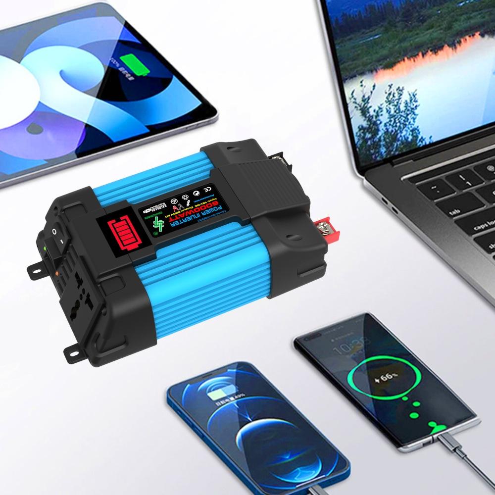 4000 Вт/6000 Вт автомобильный инвертор, светодиодный преобразователь напряжения, емкость дисплея, преобразователь 12 В в 110/220 В, двойной USB-инвертор для автомобильной техники