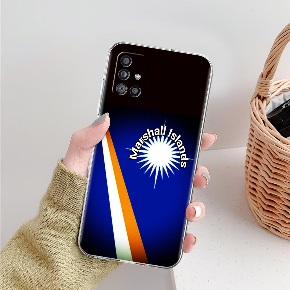 Чехол для телефона Samsung A15 A13 A35 A55 A51 A71 A41 A31 A21S A05 A17 A23 A25 A33 A53 A73 5G A07 4G Чехол Флаг Маршалловых Островов