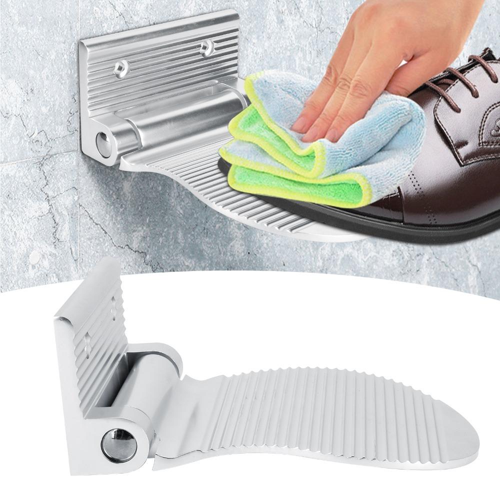 Silver/Black Non Slip Foot Pedal Aluminum Construction Shower Foot Rest Bathroom Use