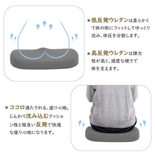 Baibu Home Large Zabuton Cushion, 45x42cm, Dual-Layer Construction, Ergonomic, Low-Rebound and High-Rebound Cushion, Gray, Washable Cover, for Gaming