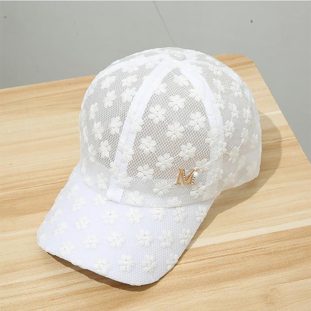 Fashion Casual Girls Women Hip Hop Korean Lace Mesh Hat Visors Cap Flower Baseball Cap