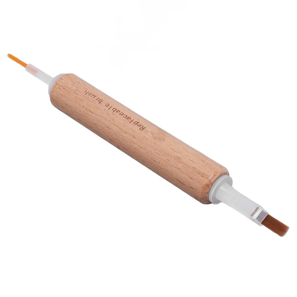 60pcs Wooden Handle Nail Brush Replacement Heads Dip Gel Nail Polish Brush Salon Or Home Use