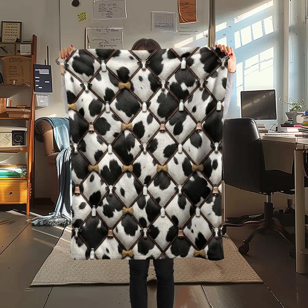 1Pc Gorgeous Print Flannel Blanket, High quality Comfortable for All Seasons, Home Decor, Warmth and Comfort, Perfect for Christmas Gifts W36