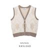 Kaslead New Arrival Women's Clothing Fashion Style Beads Decoration Diamond Pattern Knitting Vest Style Tops 3920191