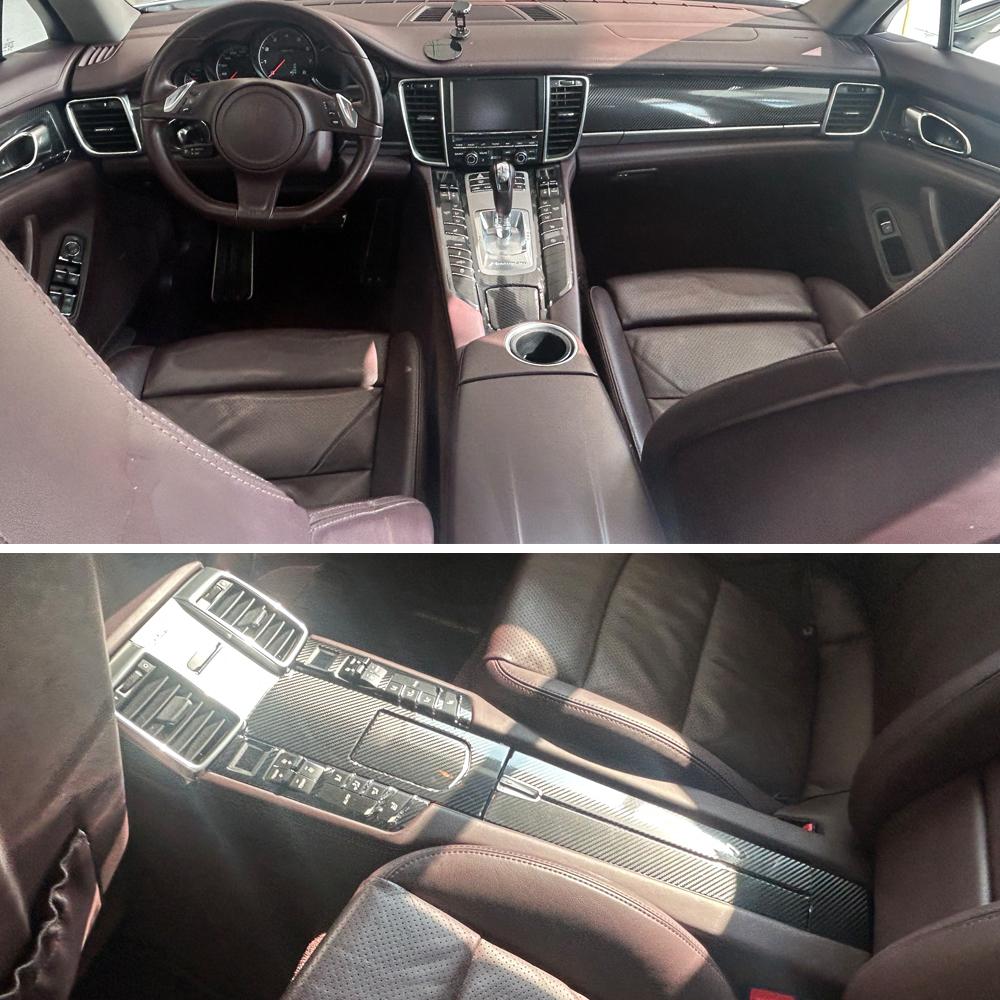 Carbon Fiber For Porsche Panamera 2010-2016 Car Film Interior Sticker Center Console Gear Dashboard Air Door Handle Lift Panel