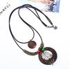 Vintage Women Jewelry Dragon Leaf Wood Circle Necklace Multi-layer Sweater Chain