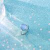 Blue Imitation Chalcedony Ring Women's Simple Niche Design Sense Element Ring Opening Adjustable Ring