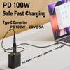 Адаптер питания для ноутбука 20 В 5 А PD 100 Вт Разъем USB Type C к DC Конвертер Электродрель
