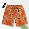 Men Shorts Drawstring Waist Casual Printed Regular Style Shorts with Pockets Wide Leg Outdoor Shorts