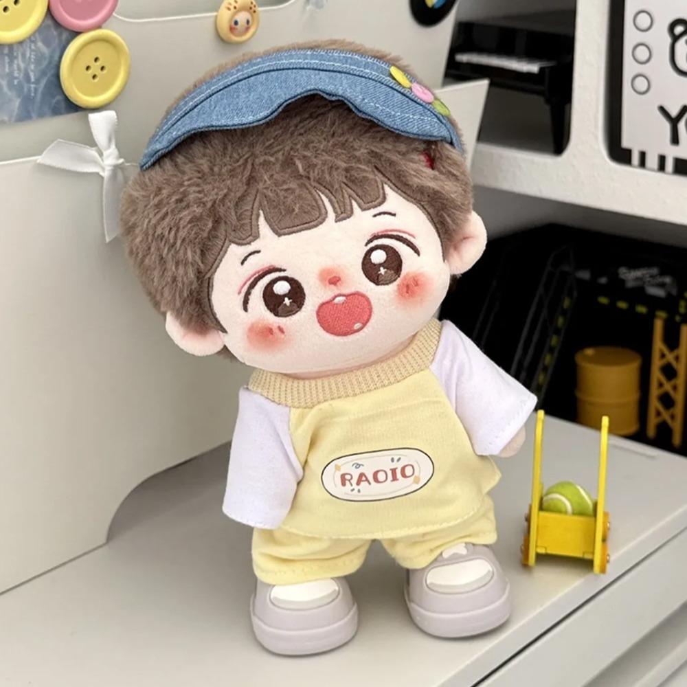 1 set Cartoon T-shirt 20cm Cotton Doll Clothes Outfit Plush Doll Clothes  Children's Gift