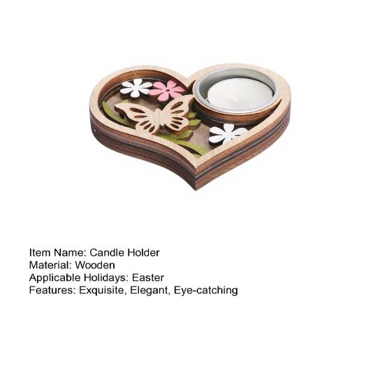 Деревянный подсвечник в форме сердца/бабочки/цветка, подсвечник для чайной свечи для свадеб, вечеринок, дней рождений, подружек невесты, детских праздников, стола