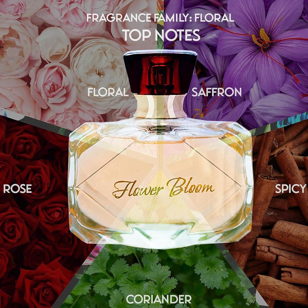 WPC Renaissance Flower Bloom Духи для женщин | 100 МЛ | Парфюмерная вода | Натуральный спрей с роскошным стойким ароматом | Пакет из 1 шт.