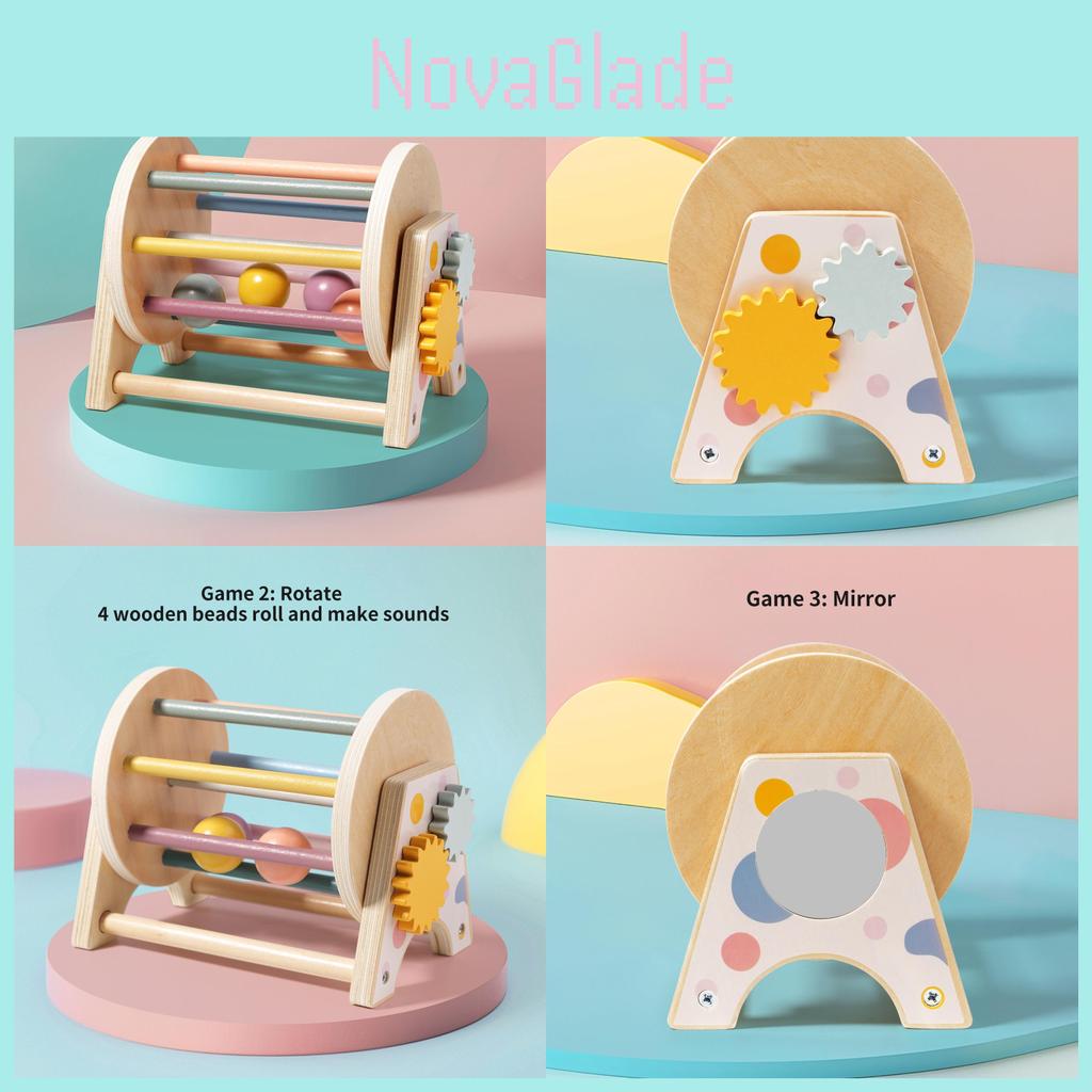 Wooden Kids Desktop Drum With Rolling Features For Preschool Learning And Development