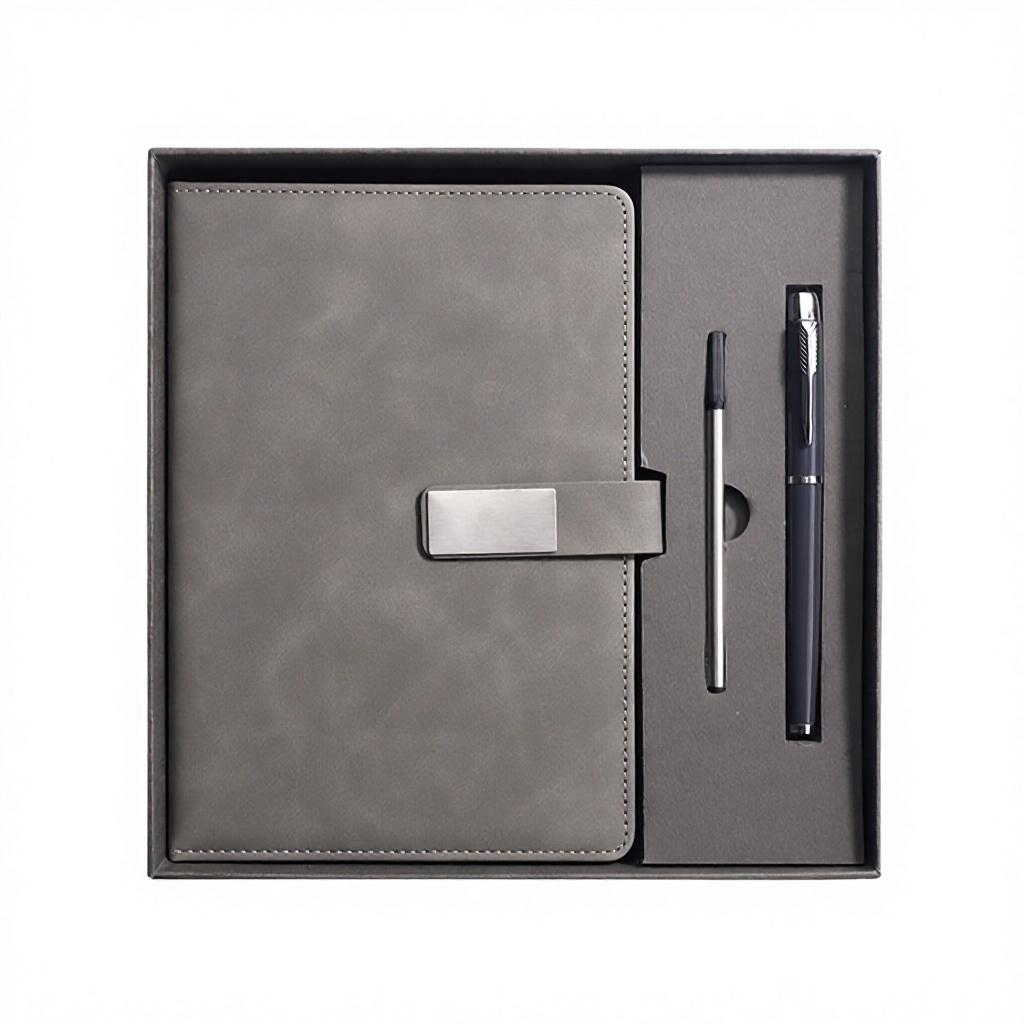 Custom Logo School & Business Notebook Set Wired Glue Bound PU Leather Cover Notepad Gift for Students and Professionals