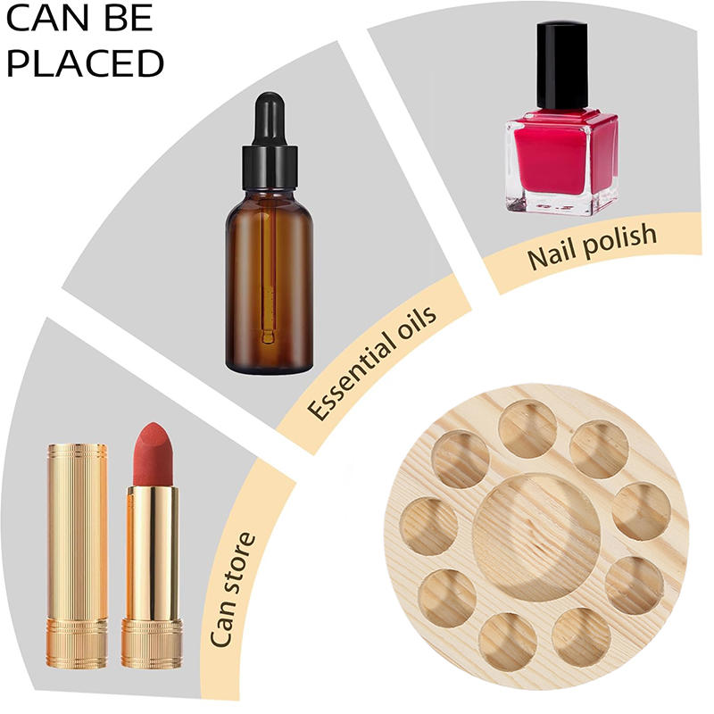 Деревянная подставка для лака для ногтей с эфирным маслом, многоярусный органайзер для хранения на столешнице в ванной комнате, экономящая место тумба под туалетный столик