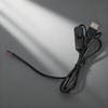 2-жильный USB-шнур питания с оголенными проводами 22AWG, луженый наконечник, с переключателями, поддержка 5 В/1 А, кабель питания, пластиковая текстура, для ремонта