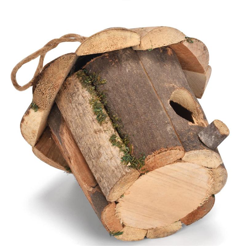 Подвесной деревянный домик для колибри, легко собранное мини-гнездо, декоративное убежище, дом, принадлежности для птиц