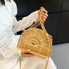 Плетеная бамбуковая сумка Женская Селебрити Полая Пляжная Ручная Сумка Нишевая На одно плечо Через плечо