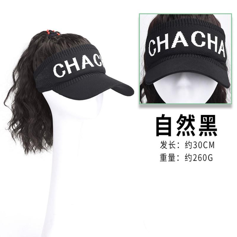 Womens Sport Sun Visor Hat With Long Curly Wig All-in-one Fashion Hairpiece Outdoor Protection
