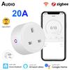 Tuya Zigbee Smart Socket 20a Uk Plug Mini Wireless Outlet With Energy Monitoring Works With Alexa Google Home And Smart Life App
